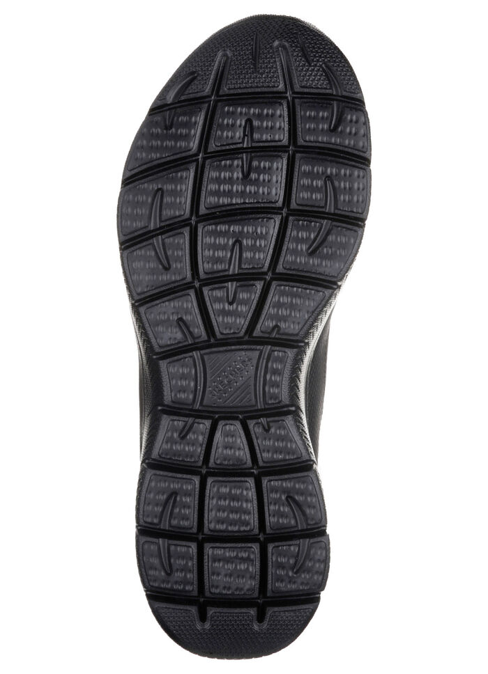 SKECHERS, sportliche Damen-Sneaker, mit Nappaleder-Bes&auml;tzen SCHWARZ